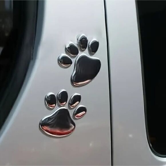 2PCS/Set 3D Cool Paw Print Car Stickers Dog & Cat Footprint Decals - Picture 7 of 10